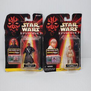 Lot of 2 Star Wars Episode 1 Figures: Anakin Skywalker Tatooine and Darth Maul